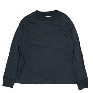 MHL Margaret Howell Black Cotton Crewneck Sweater / Shirt Long Sleeve Fade